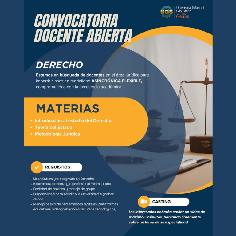 Banner Convocatoria Docente en Derecho